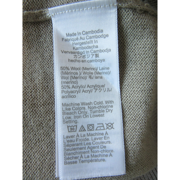 J CREW Mauve Men's L Pullover 1/4 Zip Mock Neck Long Sleeve Wool/Acrylic Sweater - Picture 4 of 4